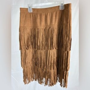 Women’s Suede Fringe Skirt
